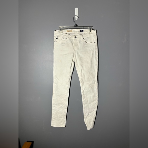 Ag Adriano Goldschmied The Stevie Slim Straight White Jeans Size 28 - Picture 2 of 6
